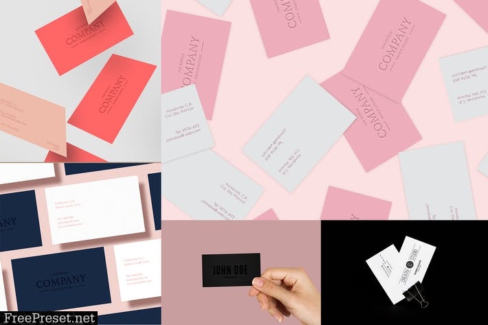 5 Business Card Mock Up Pack Vol 01