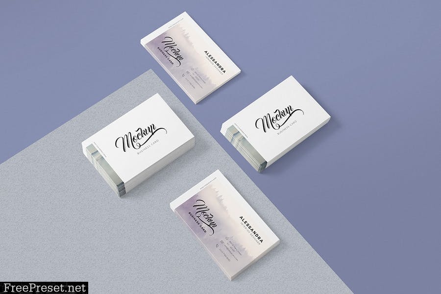 5 Business Card Mock-Ups 6RWFDD