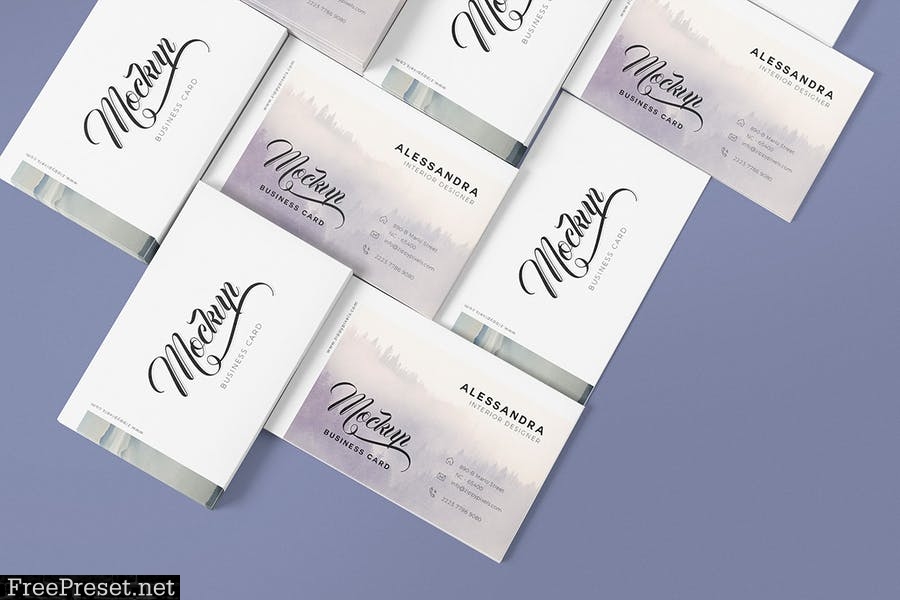 5 Business Card Mock-Ups 6RWFDD