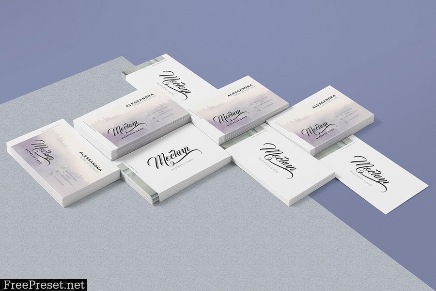 5 Business Card Mock-Ups 6RWFDD