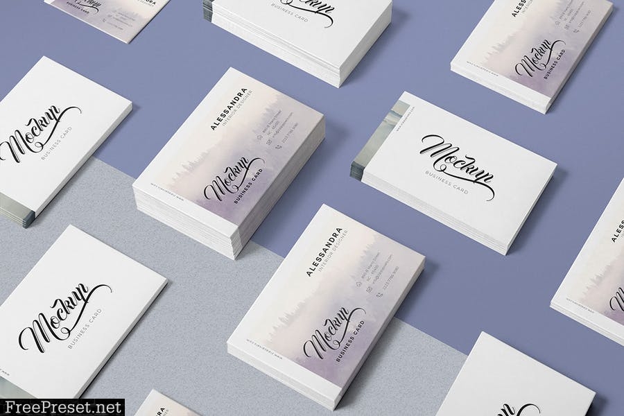 5 Business Card Mock-Ups 6RWFDD