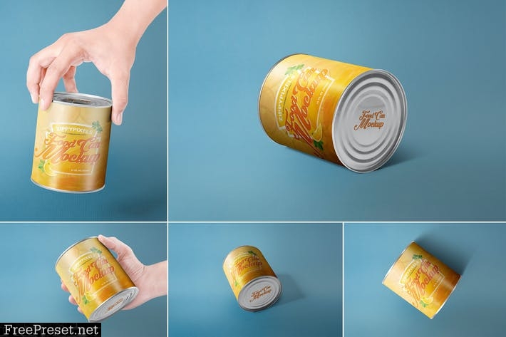 5 Can Packaging Mockups 5YKKCK