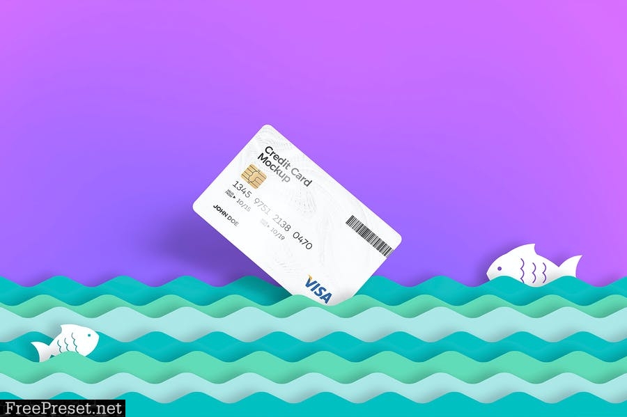 5 Credit Card Mockups YUVTXR