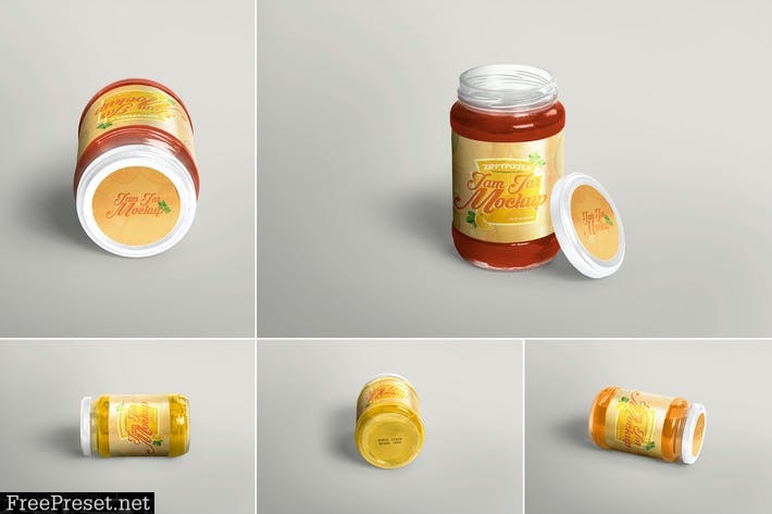 5 Jam Jar Mockups M6MM7W