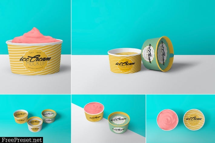 5 Yummy Ice Cream Cup Mockups 5SEDY3