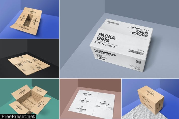 6 Packaging Box Mockups