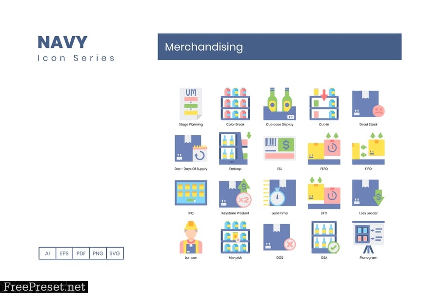 60 Merchandising Flat Icons 7J7LGS9