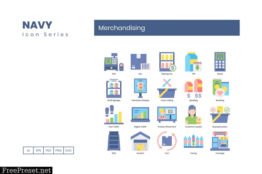 60 Merchandising Flat Icons 7J7LGS9