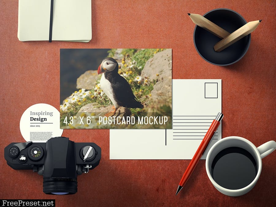 6x4.3'' Postcard Mockup