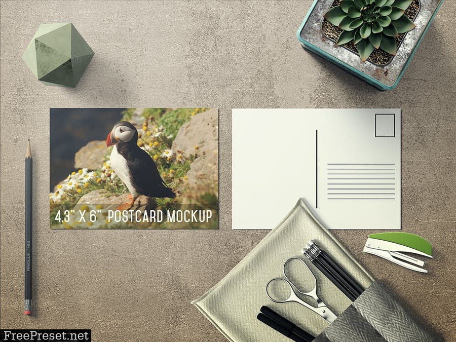 6x4.3'' Postcard Mockup