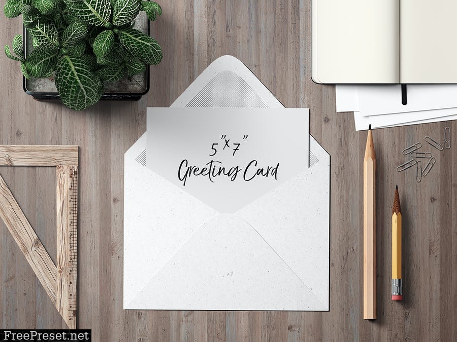 7x5 Greeting Card / Postcard Mockup Set 1