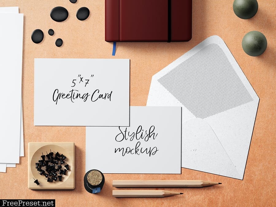 7x5 Greeting Card / Postcard Mockup Set 1