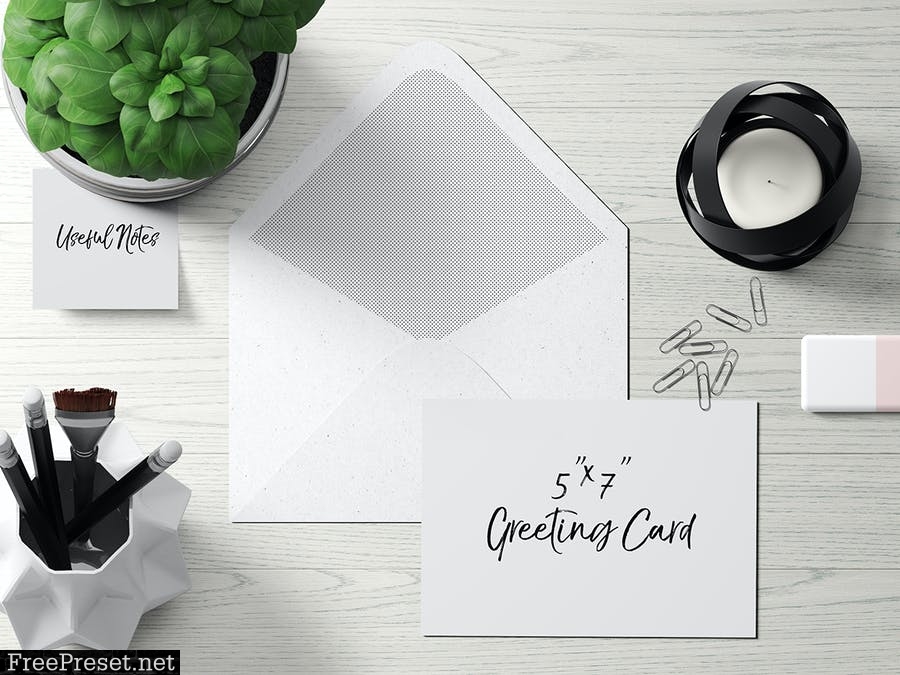 7x5 Greeting Card / Postcard Mockup Set 2