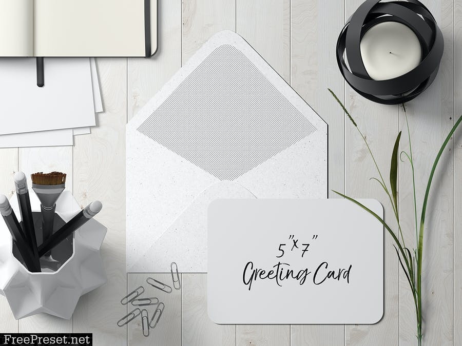 7x5 Rounded Corners Greeting Card Mockup Set 2