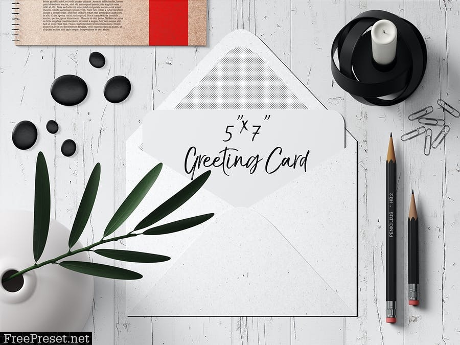 7x5 Rounded Corners Greeting Card Mockup Set 2