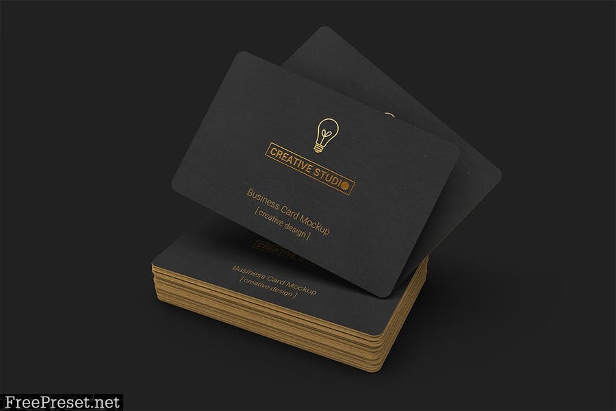 85x55 Black Business Card Mockups BGSRH7