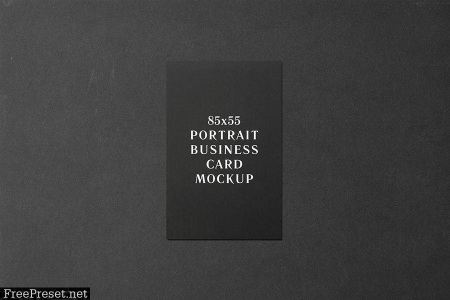 85x55 Portrait Business Card Mockup