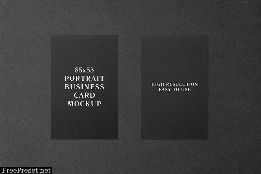 85x55 Portrait Business Card Mockup