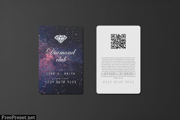 85x55 Portrait Credit / Discount Card Mockup