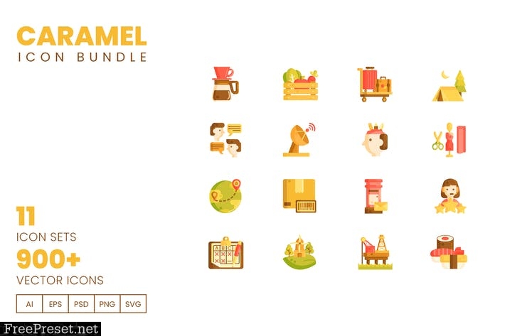 900+ Vector Icons Bundle - Caramel Series  C4NWUF