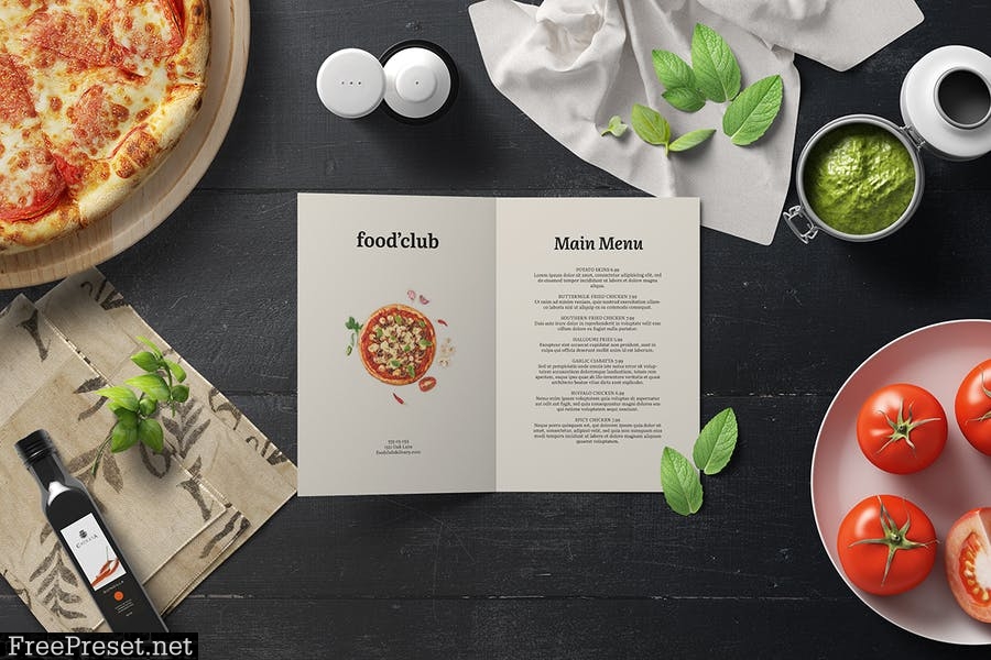 A5 Bi-Fold Flyer / Brochure Mockup — Kitchen Set