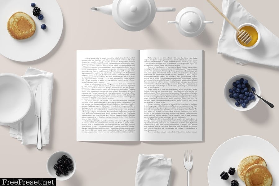 A5 Magazine Catalogue Mockup - Breakfast Set