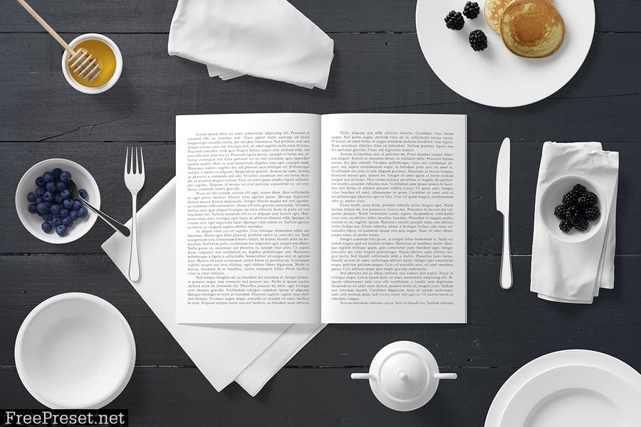 A5 Magazine Catalogue Mockup - Breakfast Set