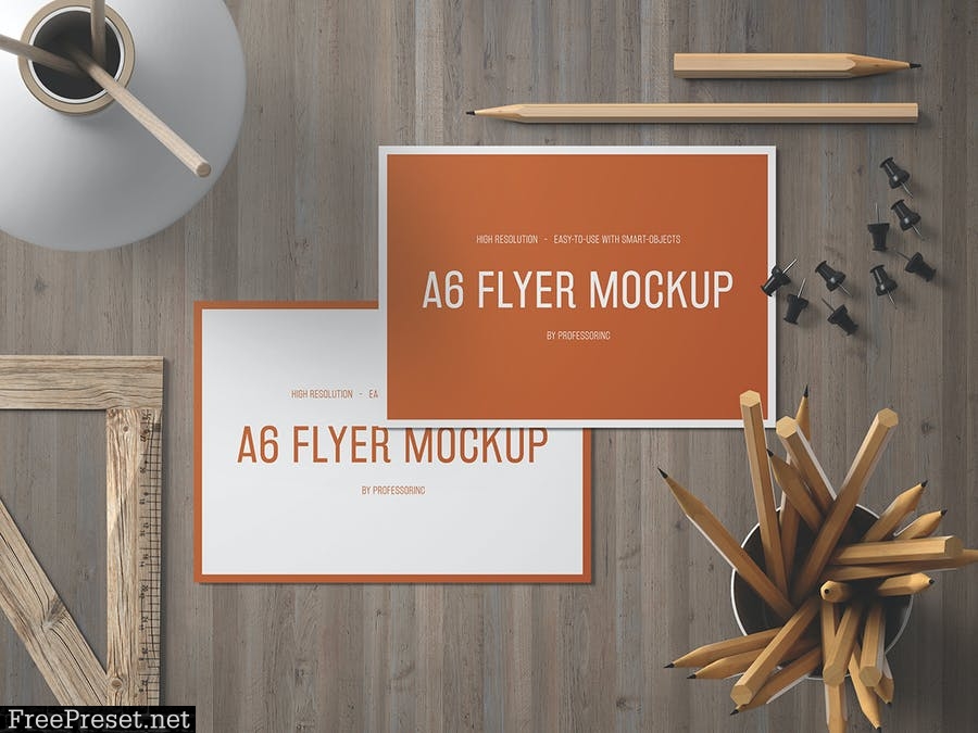 Download A6 Landscape Flyer Mockup Set 1