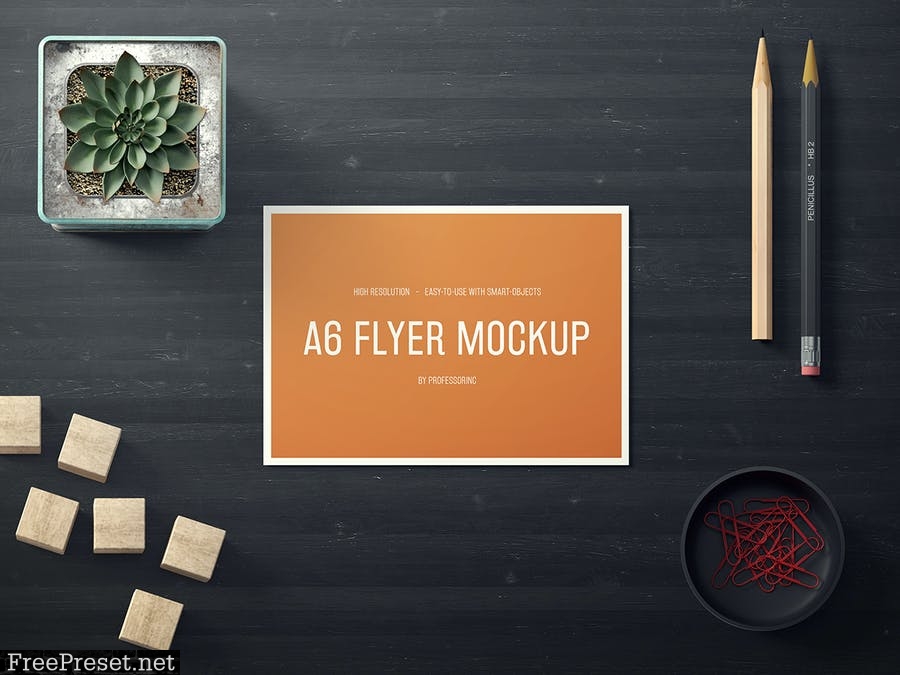 A6 Landscape Flyer Mockup Set 1