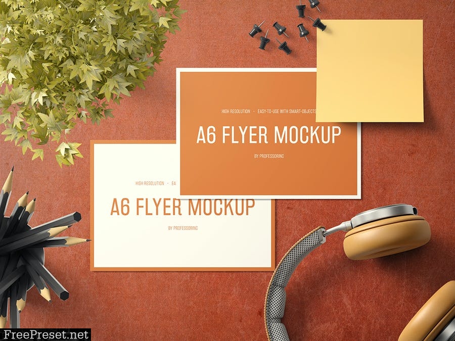 A6 Landscape Flyer Mockup Set 2