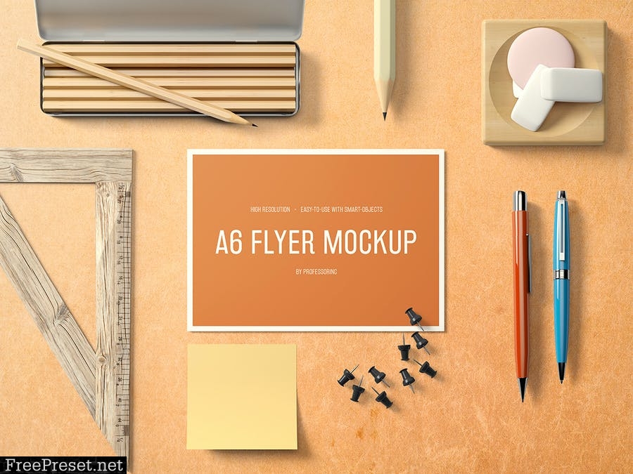 A6 Landscape Flyer Mockup Set 2