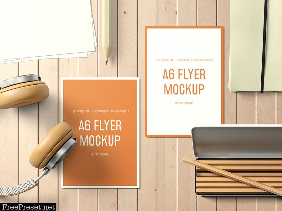 A6 Portrait Flyer Mockup Set 2