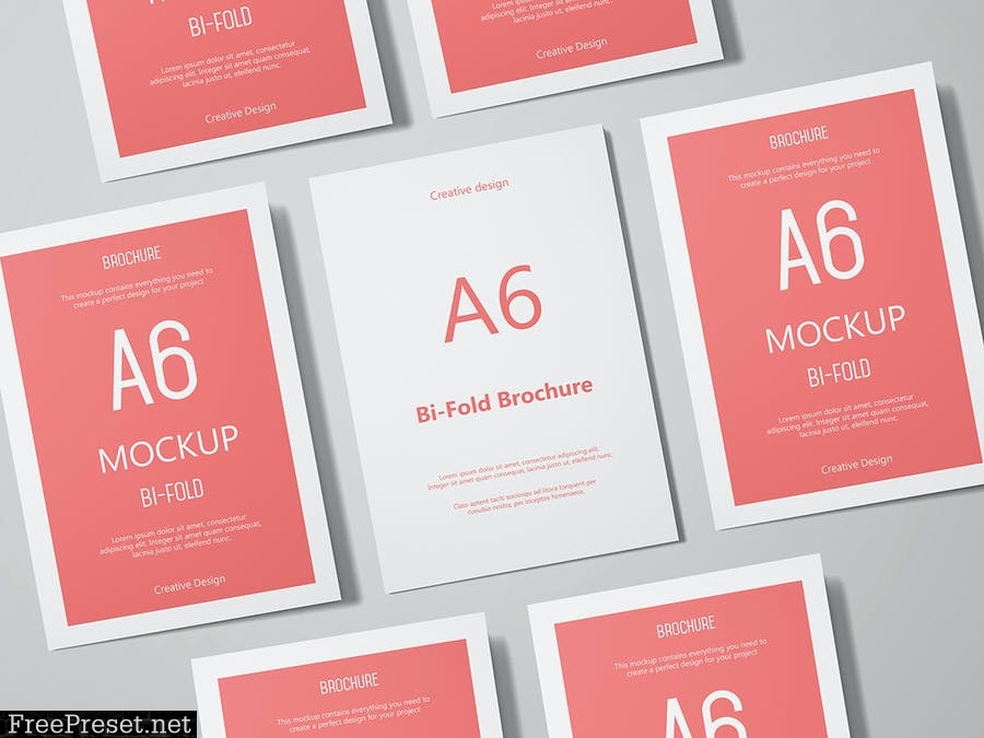 A6 Portrait Greeting Card Invitation Mockup Set 2