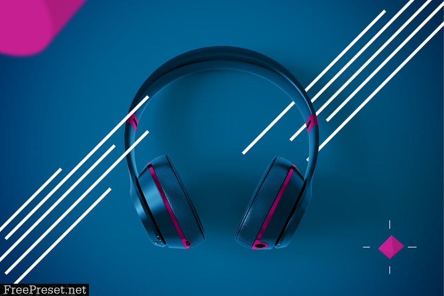 Abstract Headphones Mockup 79NYU38