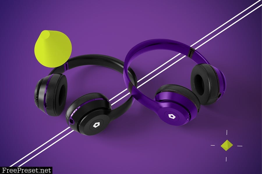 Abstract Headphones Mockup 79NYU38