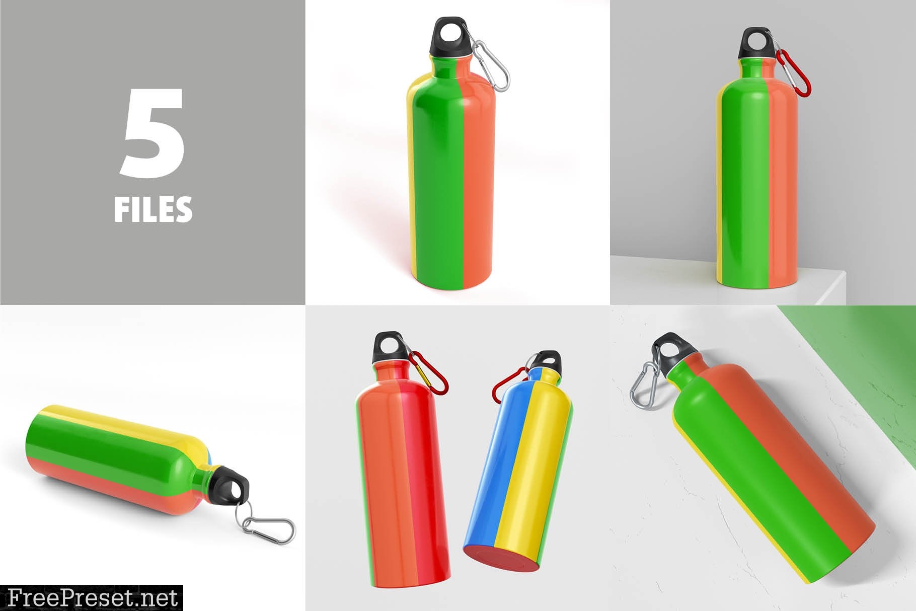 Aluminium Water Bottle Mock-Up 5831116