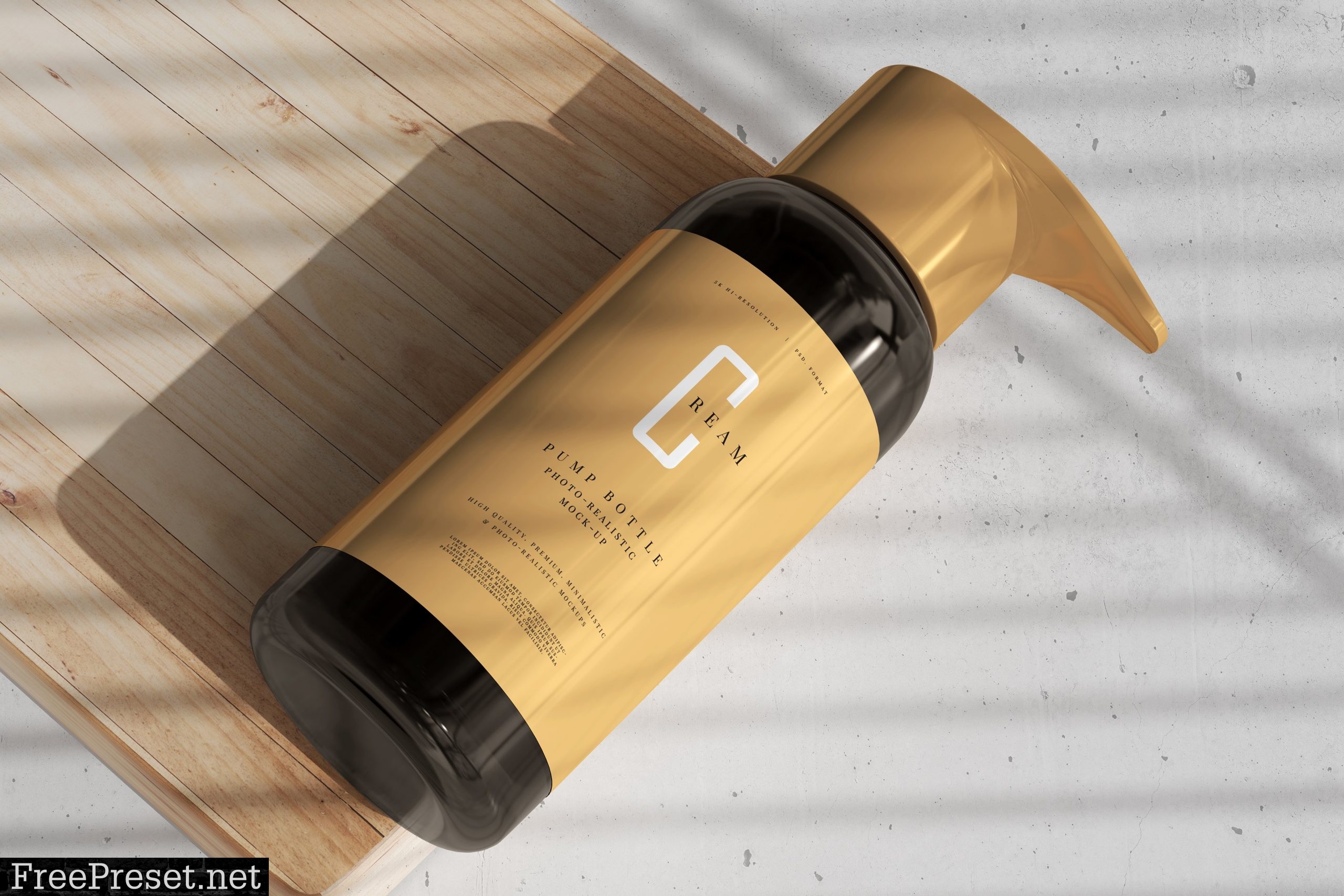 Amber Glass Pump Bottle Mockup 6006686