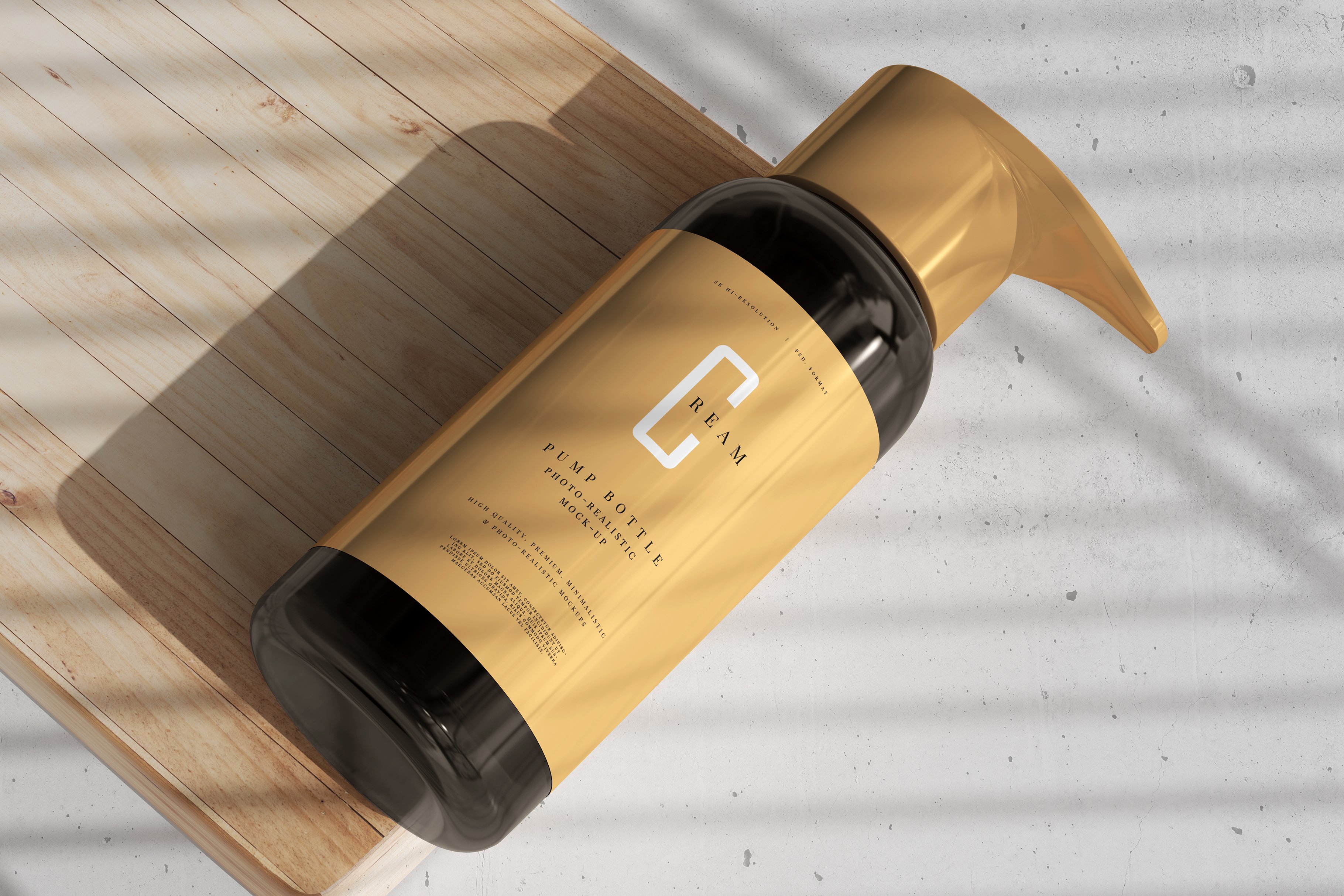 Amber Glass Pump Bottle Mockup 6006686