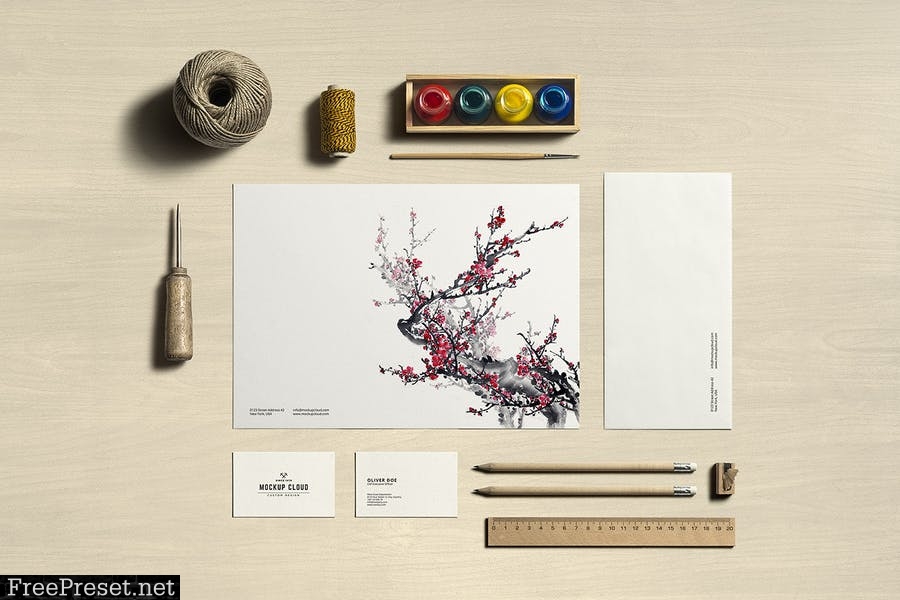 Art & Craft Stationery Branding Mockup