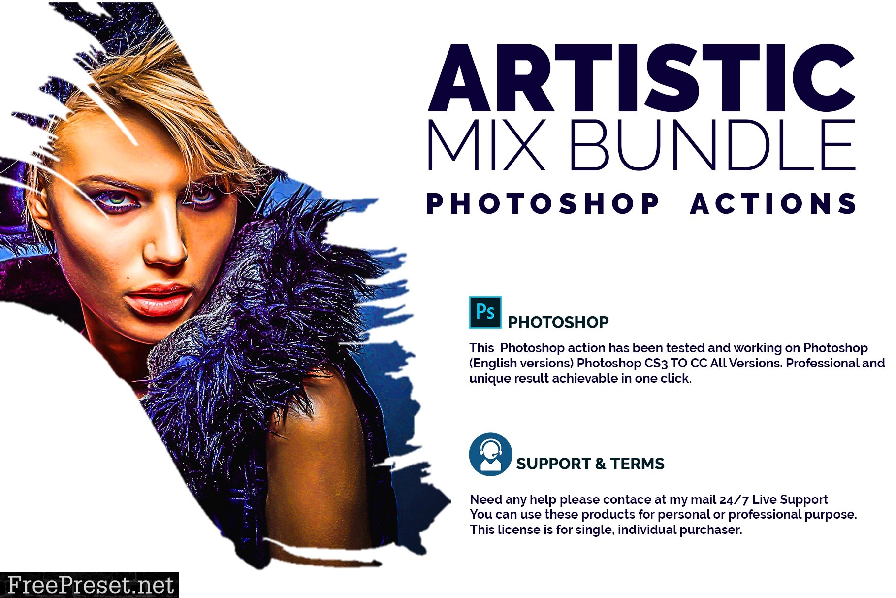 Artistic Mix Bundle Photoshop Action 4551077