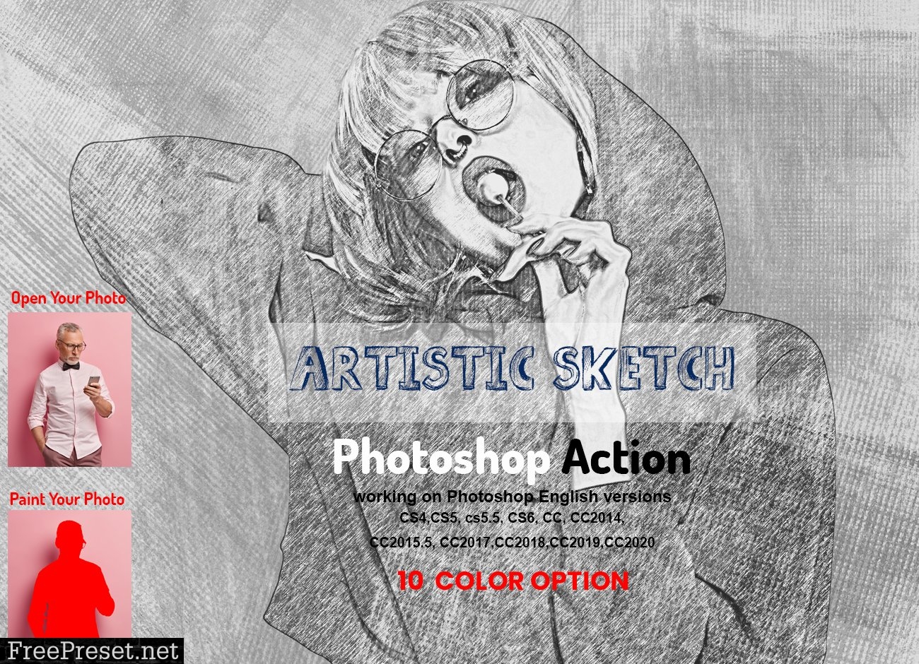 Artistic Sketch Photoshop Action 5925157