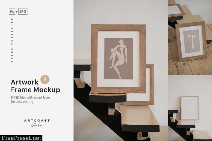 Artwork Wooden Frame Mockup