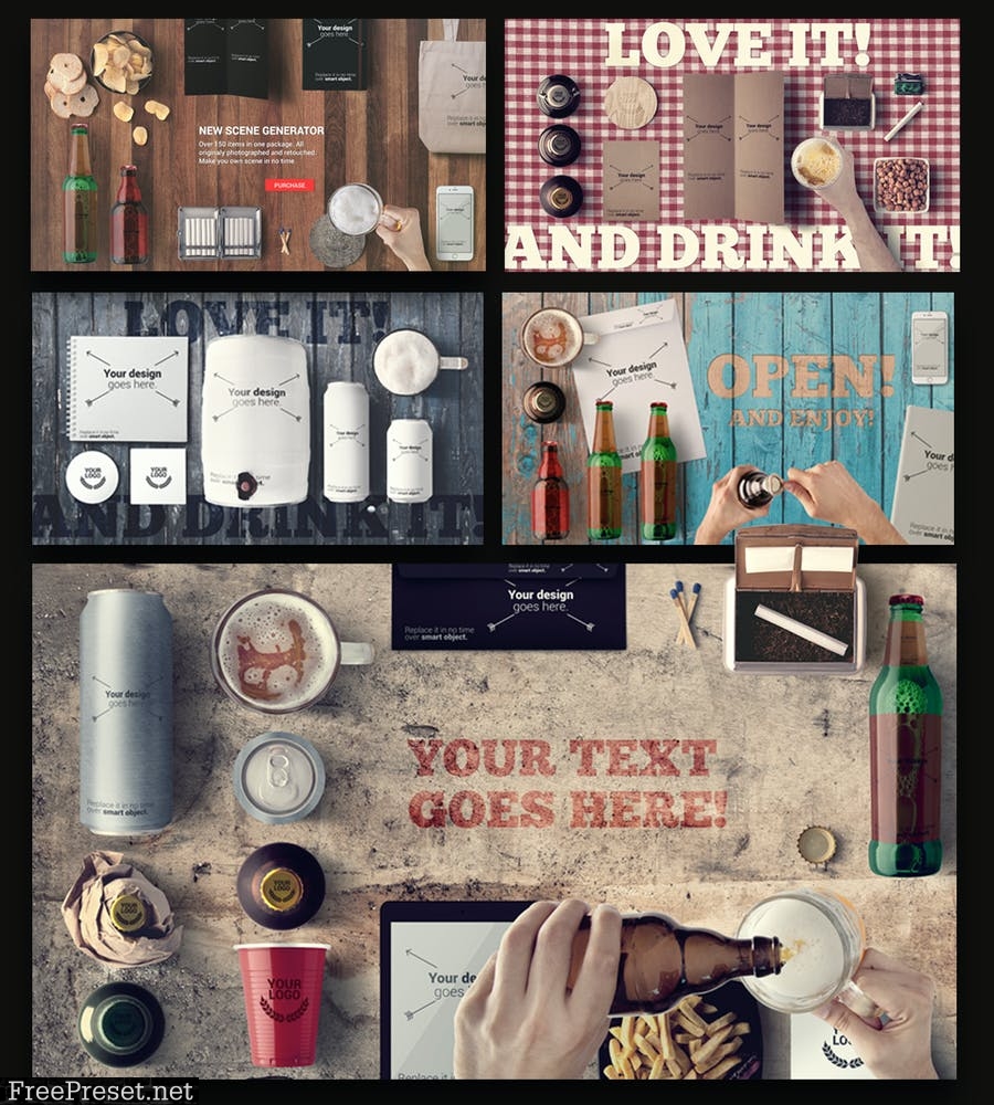 Beer & Bar Mockup & Hero Images Scene Generator H9KSLL