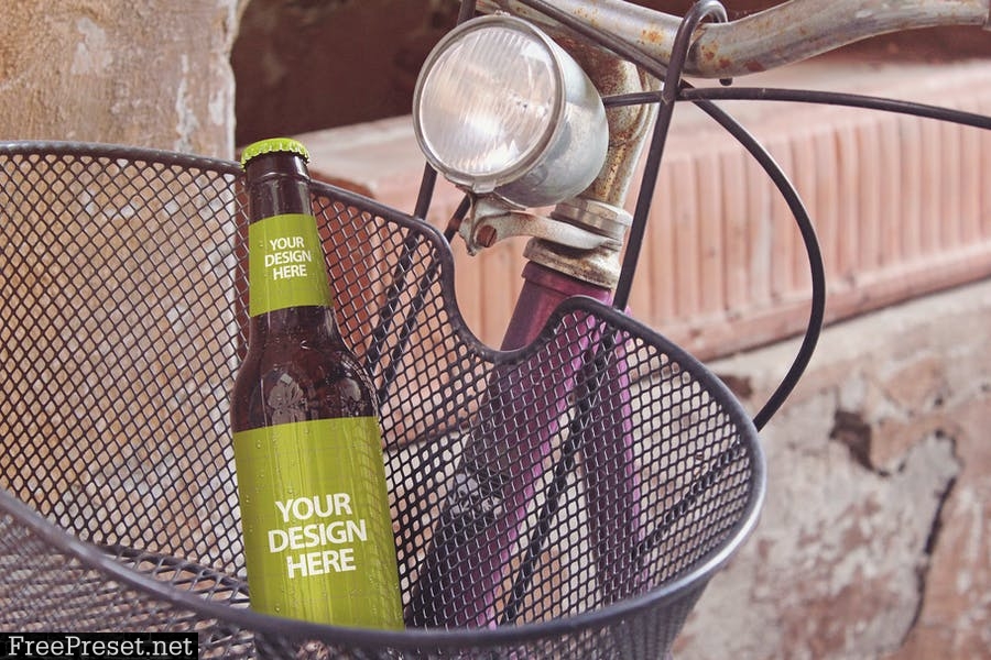 Bike Basket Beer Mockup