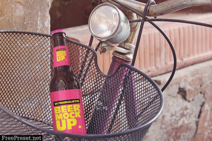 Bike Basket Beer Mockup