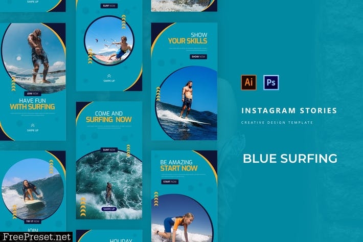 Blue Surfing Instagram Story LLKYQQU
