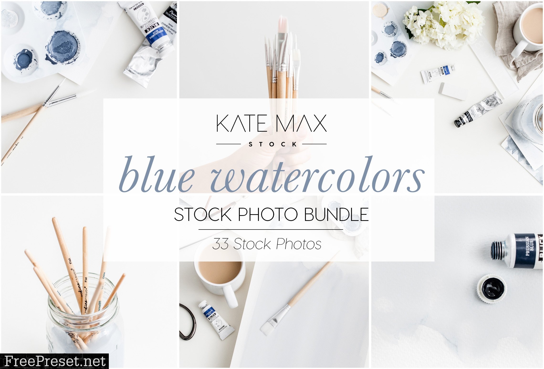 Blue Watercolors Stock Photo Bundle 2323251