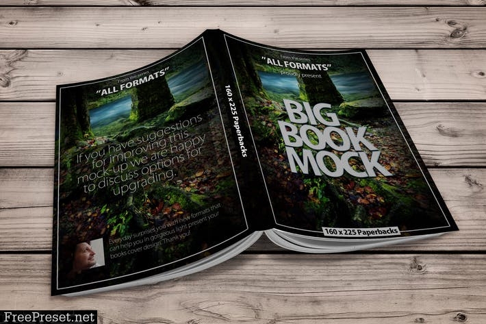 Book Mockup Dimension 160 x 225 mm - Paperbacks K9VHSH