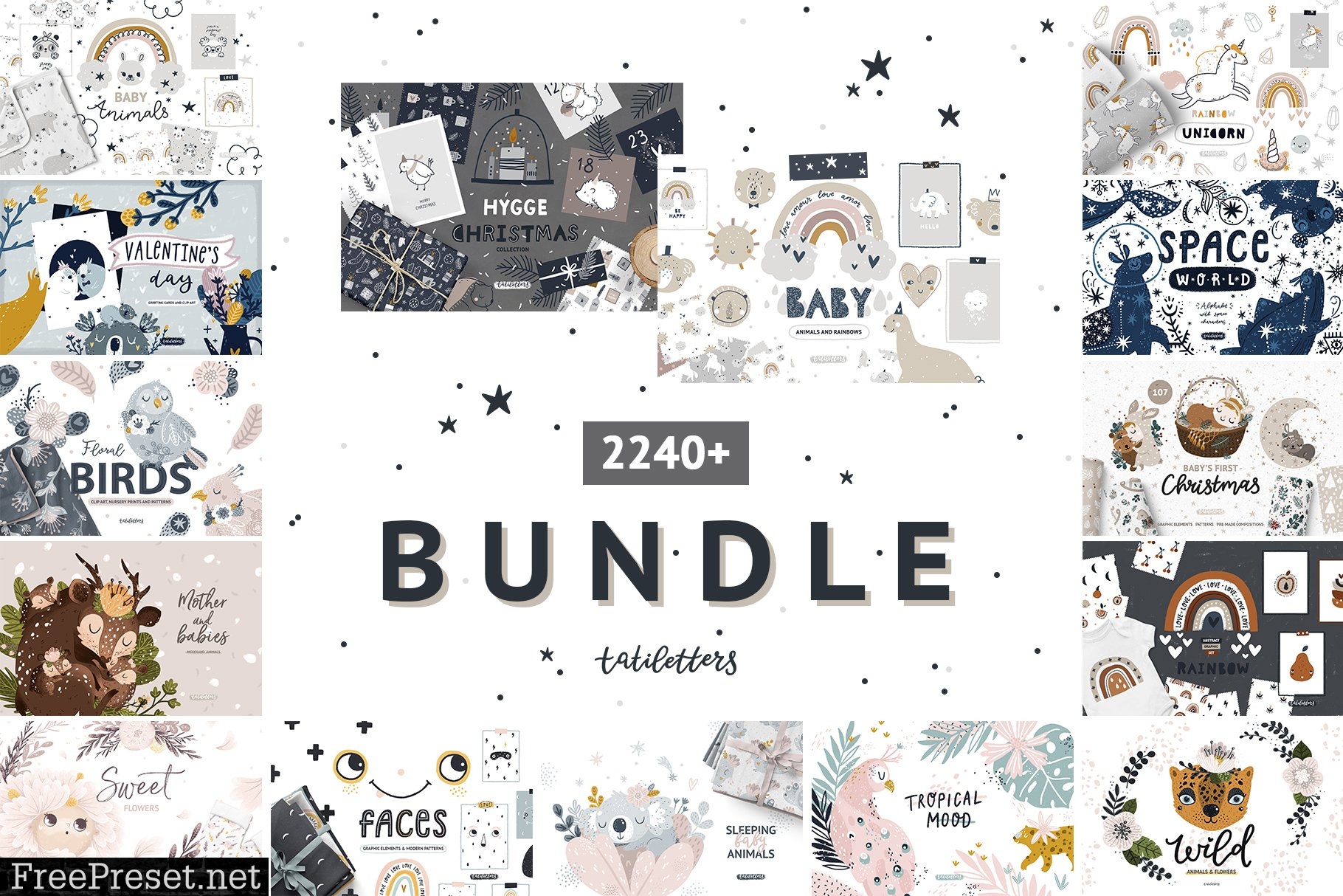 Bundle Baby animal Clipart & Pattern 4272886