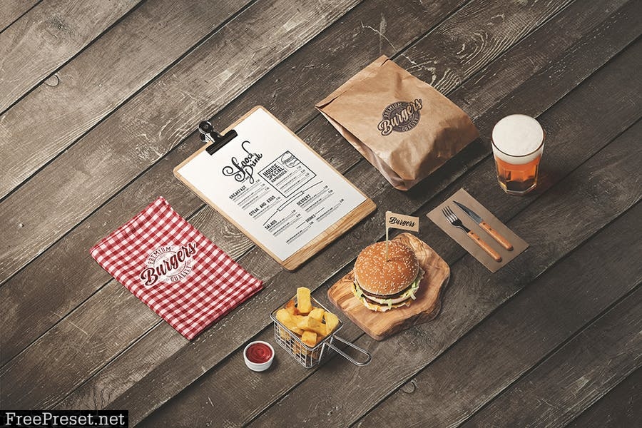 Burger Diner Branding Mockup